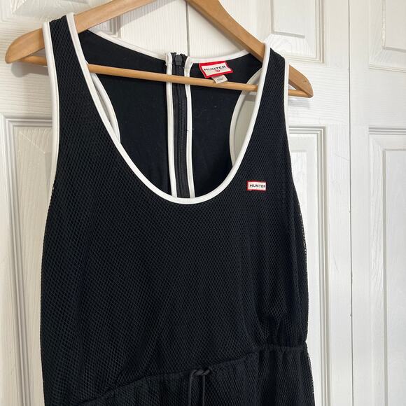 Hunter x Target Swim Coverup Dress Black Mesh A-Line Drawstring Racerback Large - Picture 3 of 8